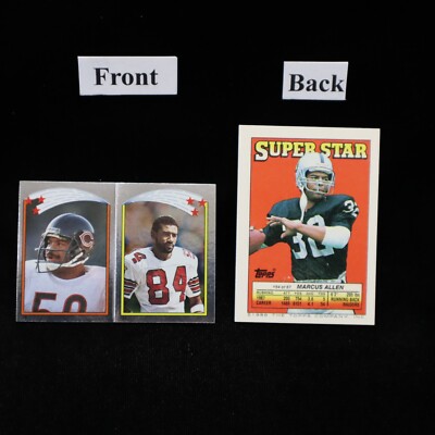 1988 Marcus Allen Raiders #54 BACK #139/153 Mike Singletary / J.T. Smith FRONT