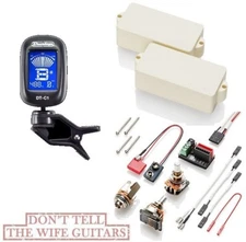 EMG P5X IVORY 5 STRING ACTIVE P BASS PICKUP SOLDERLESS POTS & WIRING ( TUNER )