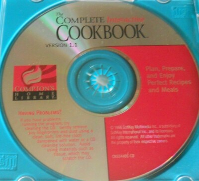 Interactive CD-Rom Cookbook Compton's Home Library Version 1.1 DISC ONLY #C455