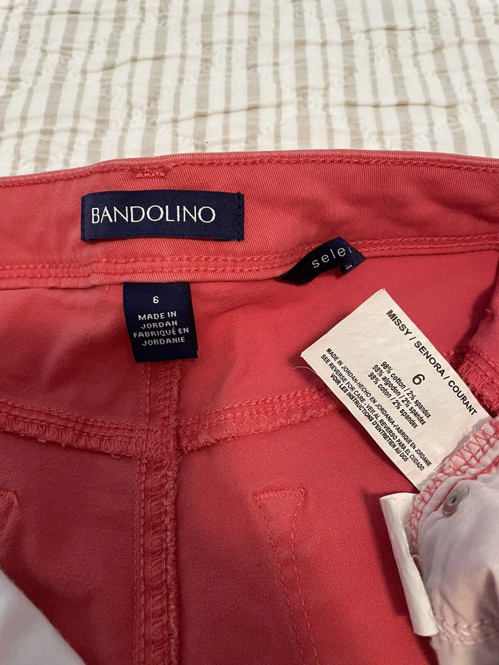 Pantalones de mezclilla Bandolino rosa brillante para mujer talla 6 Foto 3 de 4