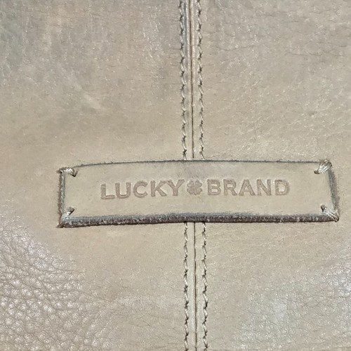 Lucky Brand Shoulder Bag Purse Brown Leather Chevron Boho Hippy - Needs Cleaning - Picture 3 of 19