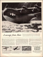1944 WW2 AD CURTISS WRIGHT  Propellers on MARTIN MARS Seaplane's 4 2200hp 022124