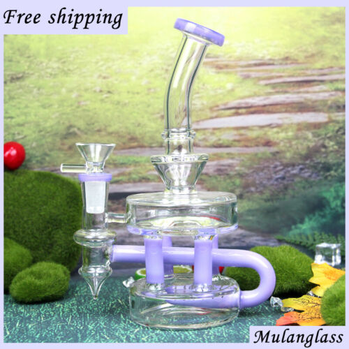 Lady Purple Klein bong Pipes Glass Hookah Water Pipe Tobacco Smoking Bongs glass - Picture 1 of 14