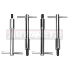 4pcs Chrome Valve Cover T-Bar Wing Nut Bolts Stud 1/4"-20 Chevy FordMopar SBC 4"