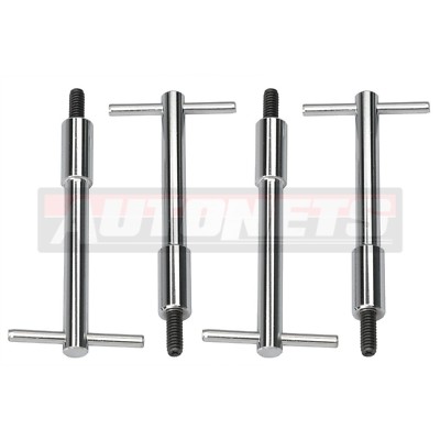 4pcs Chrome Valve Cover T-Bar Wing Nut Bolts Stud 1/4''-20 Chevy FordMopar SBC 4''