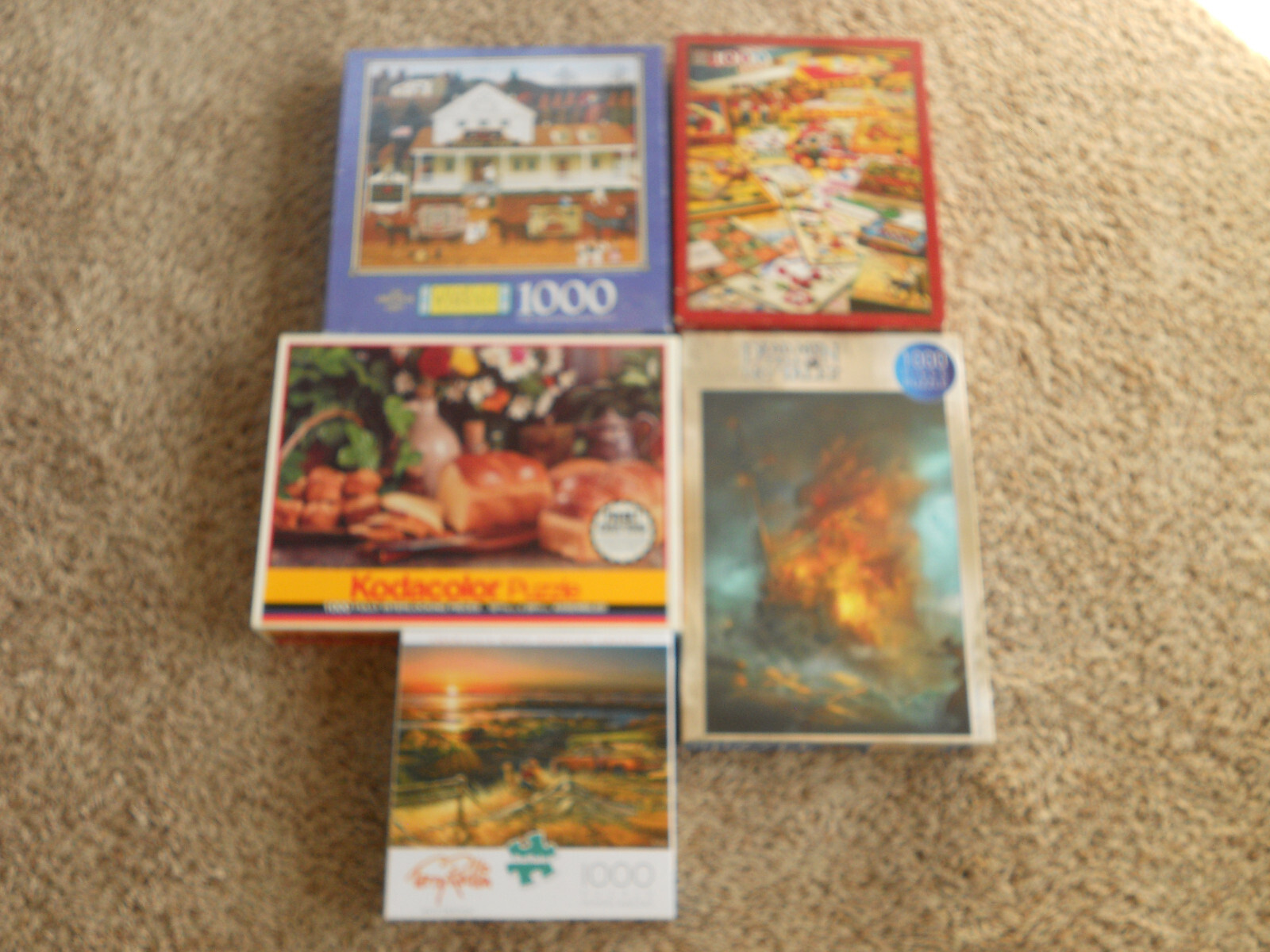 LOT OF 5 1000 PIECE JIGSAW PUZZLES eBay