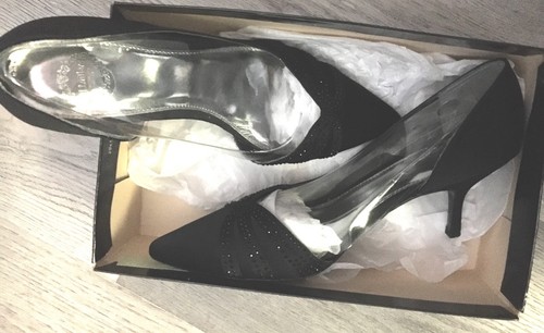 GORGEOUS L. MILLER BLACK RHINESTONE HIGH HEEL SZ 10