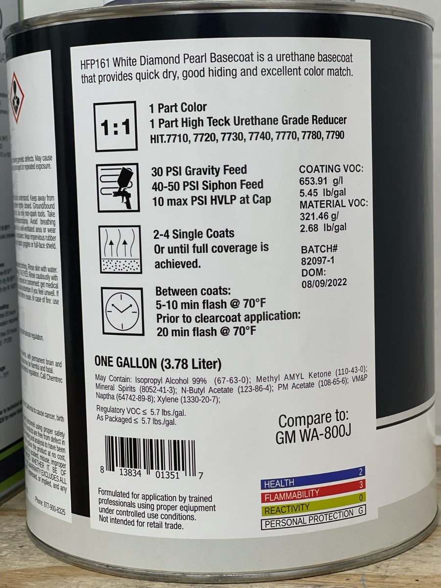 GM / Chevy WA800J/U800J/800J White Diamond Pearl Auto Basecoat