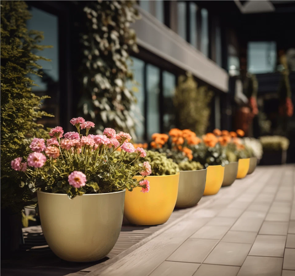 Blumentopf Pflanztopf Übertopf Topf Rund 10 Farben 5 Größen sehr DEKORATIV - Bild 3 von 3