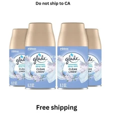 Glade Automatic Air Freshener Refill Clean Linen 6.2oz 4-Pack Odor Eliminator