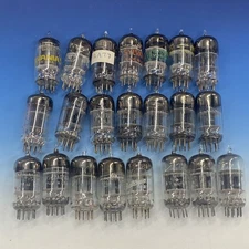 Lot of 20 12AT7 Tubes, GE, Sylvania, Brimar etc Maxi PreAmp 2 Tested 80%+ bn4502