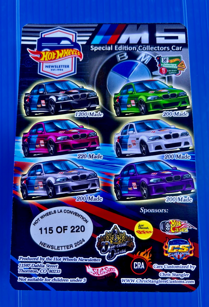 2024 HOT WHEELS COLLECTOR CONVENTION 2001 BMW M5 E39 PINK SUPER