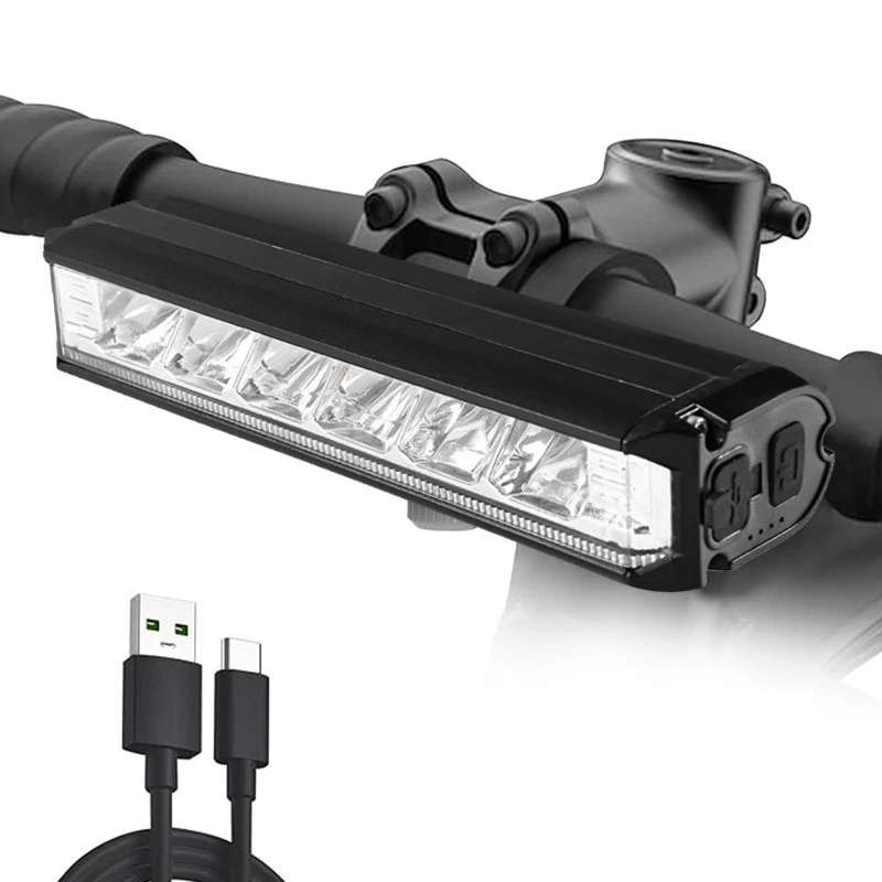 Bike Front Light Bar Bicycle USB Rechargeable LED Night Riding Lamp Headlight