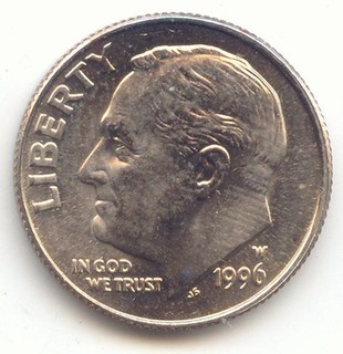 1996 W West Point Roosevelt Dime Nice BU True Auction No Reserve