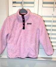 Vineyard Vines Girls Pink Sherpa Fleece Pullover Quarter Snap M 8/10
