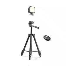 Vlogging Kit with Tripod Wireless Microphone RGB Fill Light Remote for Youtube C