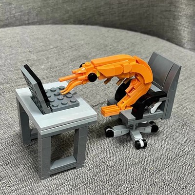 Moc Building Block Shrimp Model Figurines, Puzzle Assembly, Boys and Girls Rando