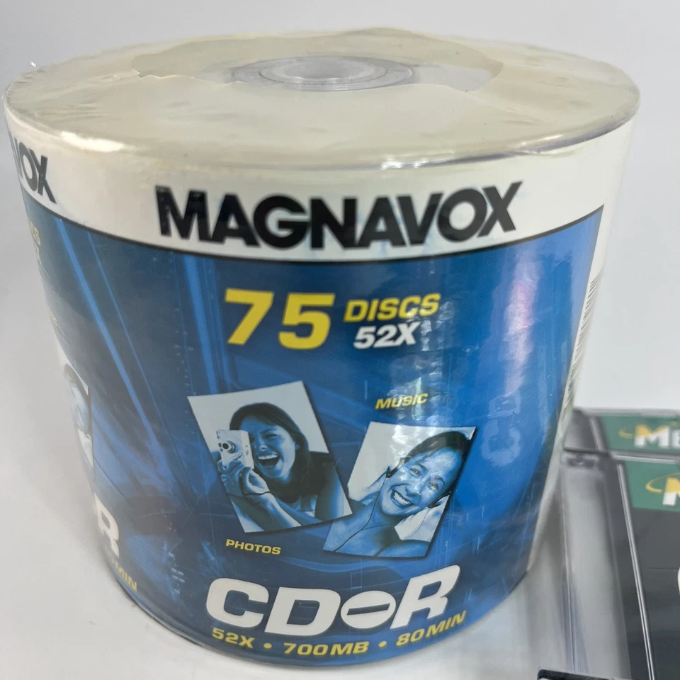 Magnavox CD-R 75-Pack + 3 Memorex CD-RW Sealed Packs – Blank Media Lot 700MB - Image 2 of 3