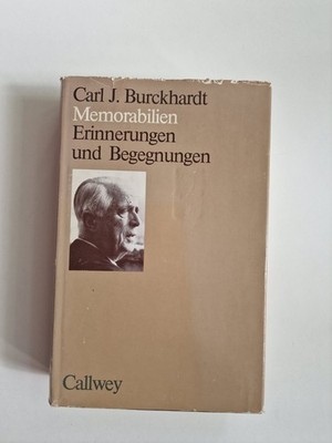 Memorabilien. Erinnerungen und Begegnungen Burckhardt, Carl Jacob