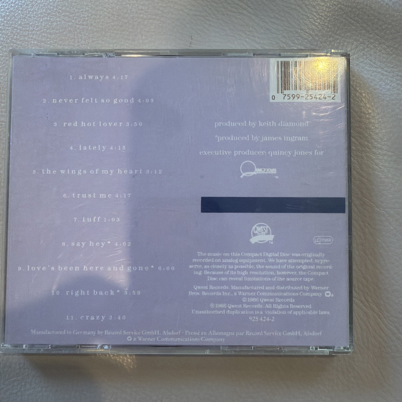 James Ingram Never Felt So Good CD - West Germany