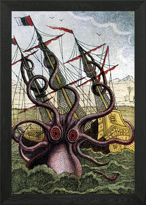 【xx鬼嫁xx】DAC Octopus Shipwreckキット Kraken Attacks Ship Framed Wall Art Poster Canvas Print Picture | eBay