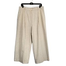Rag & Bone NWT Women's Natural Stripe Ivy Stripe Culotte Wide Leg Pants Size 12