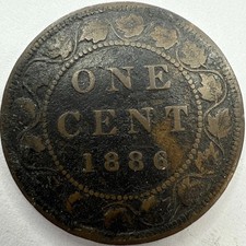 1886 Canadian Large Cent Exact Coin Imaged #CAD10
