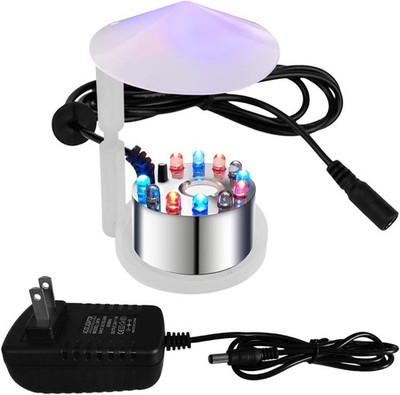 PULACO Mist Maker, 12 LED Mister Fogger Water Fountain Pond Fog Machine white 