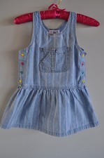 Vintage Gymboree Rainbow Tag Girls size Large 5 Denim Dress 1990s