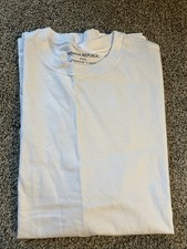 MENS SIZE LARGE BANANA REPUBLIC AUTHENTIC COTTON CREW NECK T SHIRT WHITE NWT