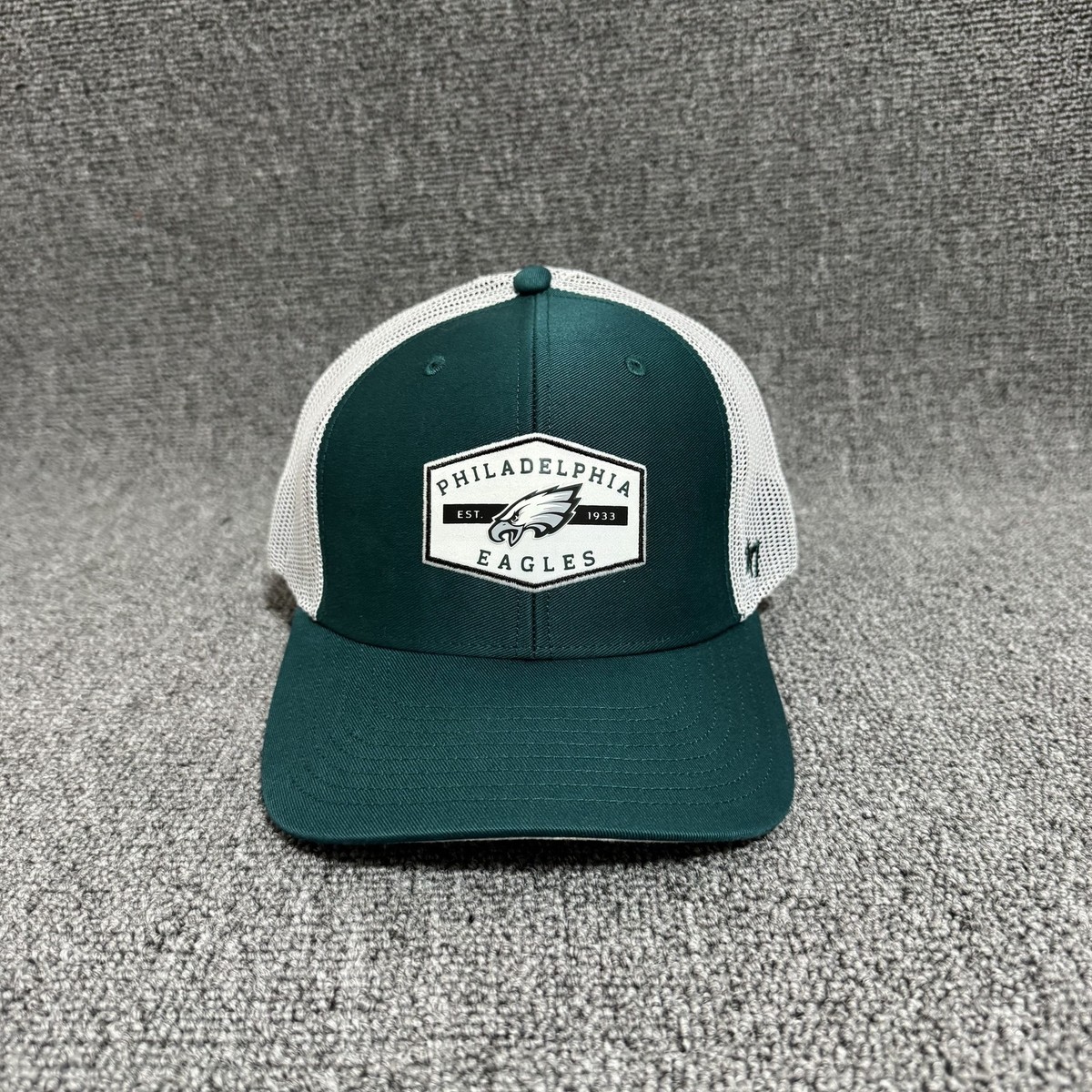 '47 Brand Philadelphia Eagles Trucker Snapback Green White One Size NFL Hat