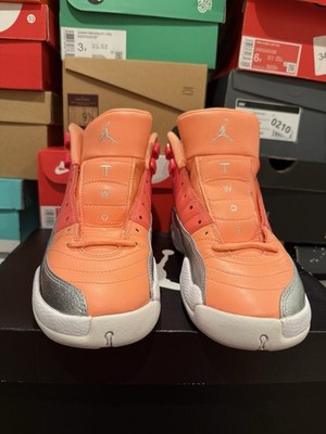 Air Jordan 12 Retro Sunrise Racer Pink Mango Size 6Y Icy Condition No Box