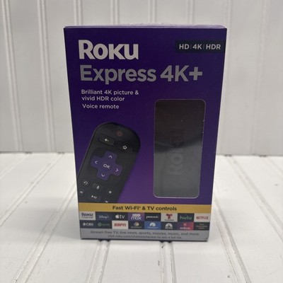 Express 4K+ Streaming Player HD/4K/HDR with Roku Voice with TV Controls NEW**