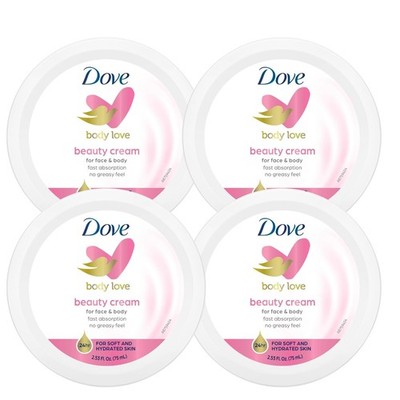 4-Pack Dove Nourishing Body Care, Face, Hand, & Body Beauty Cream, 2.53 Oz Each