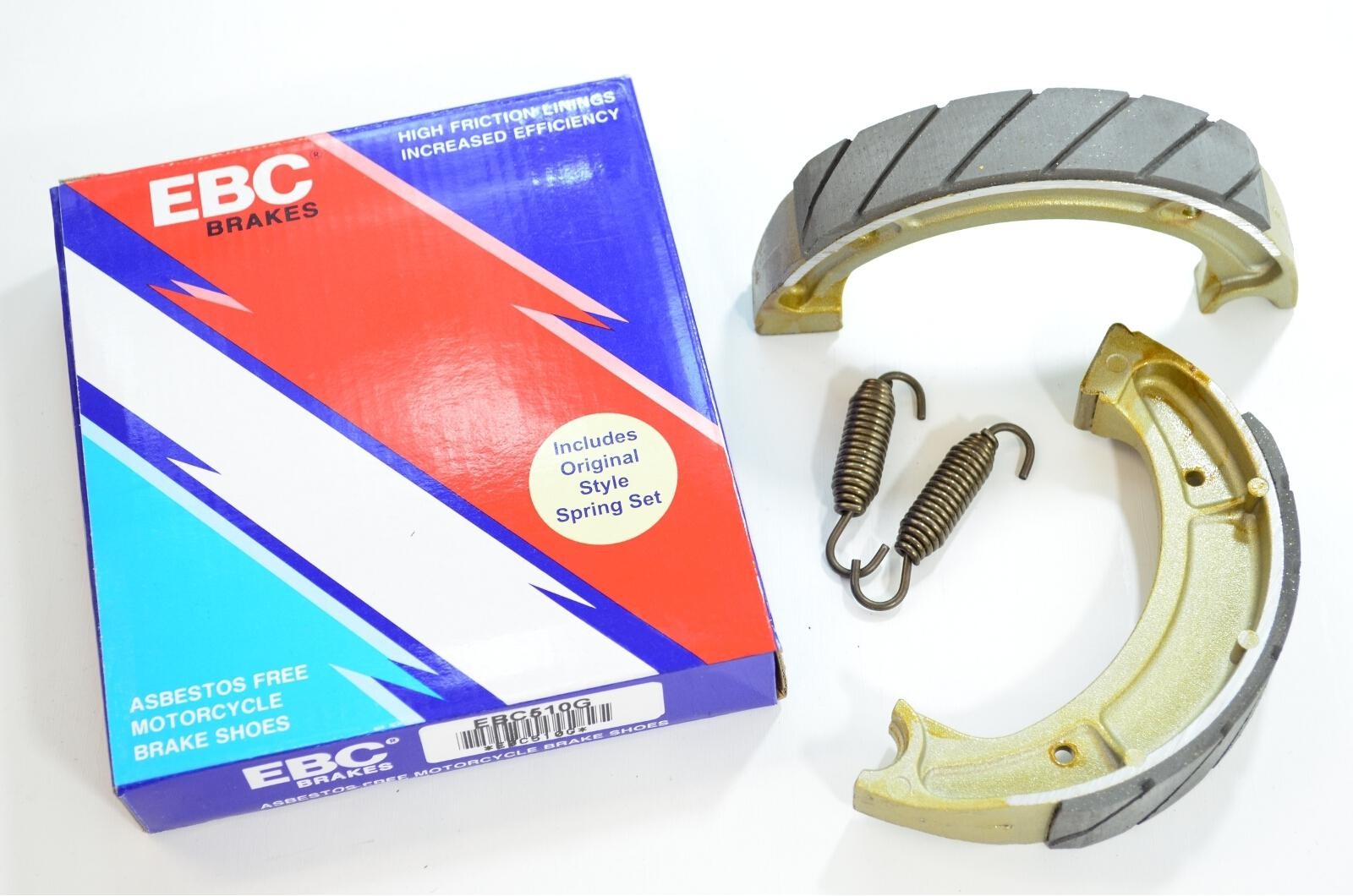 EBC 510G Grooved Organic Front/Rear Brake Shoes For 74-89 Yamaha
