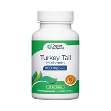 DOCTORS' PREFERRED Turkey Tail Mushroom, 90 caps, 800 mg, exp 3/2026