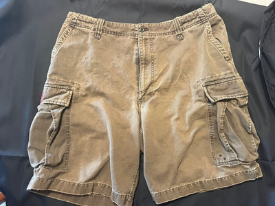 Abercrombie & Fitch Green Shorts Mens 38 T-2083 Cargo Casual Vintage