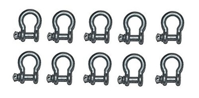 MarineNow 3/8 US Type Galvanized Bow Shackle with Over Size Screw Pin for Anc...