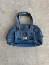 COACH Hamptons Lindsay D1093-F13997 Slate Blue LEATHER Large Satchel Bag Purse