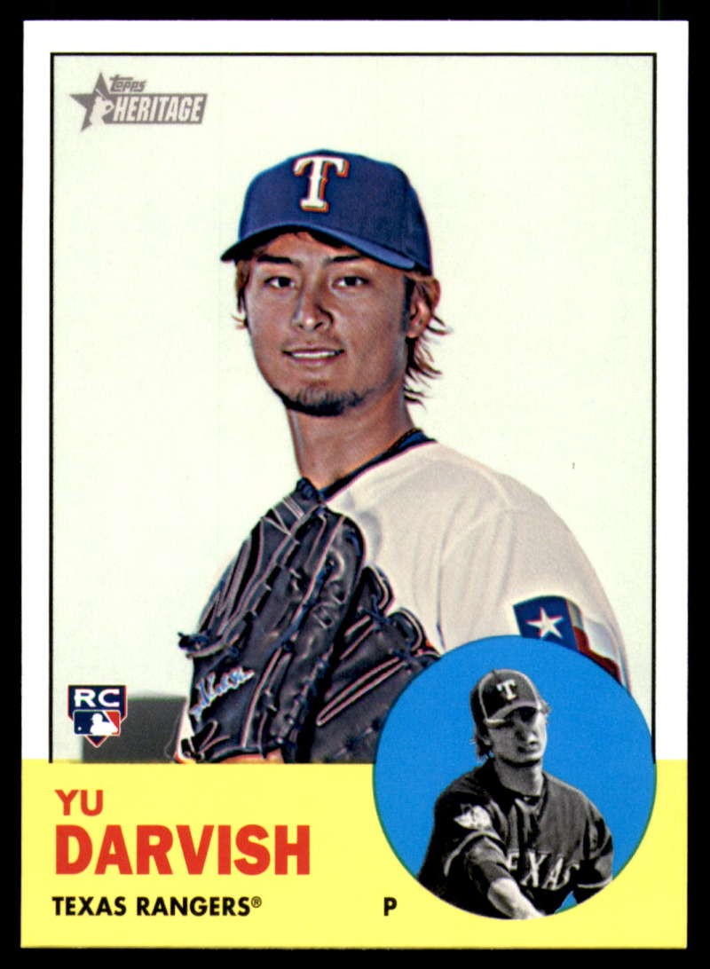 2012 Topps Heritage High (Hi) Number #H600 Yu Darvish RC - Texas Rangers