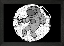 Astronaut Space Moon Galax Framed Wall Art Poster Canvas Print Picture