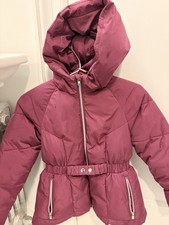 Jacadi Girls Puffer Winter Coat Burgundy Size 10 Excellent Condition