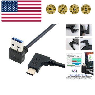 30cm Reversible USB 3.1 USB-C Right Angled to 90 Degree Down Angled A Male Da...