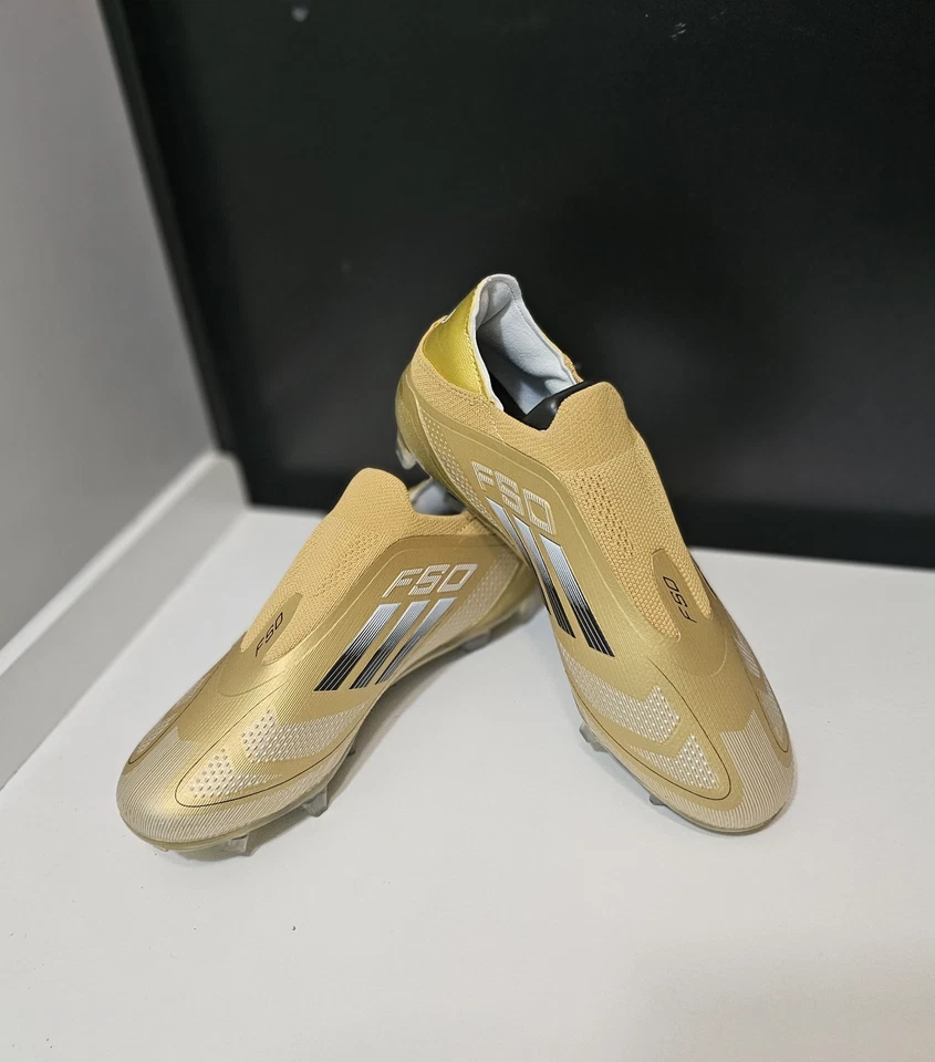 Botines de fútbol Adidas F50 Elite para niños talla 5,5 color dorado Foto 2 de 4