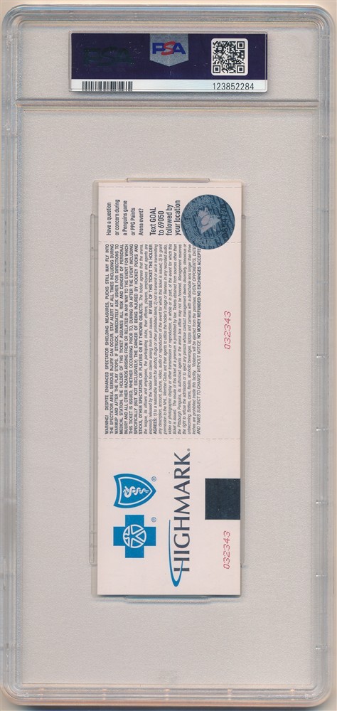CONNOR BEDARD NHL DEBUT FULL TICKET 2023 NHL PENGUINS BLACKHAWKS PSA 9 MINT view 2