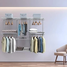 NNECW Custom Closet Organizer System with Shelves for Bedroom