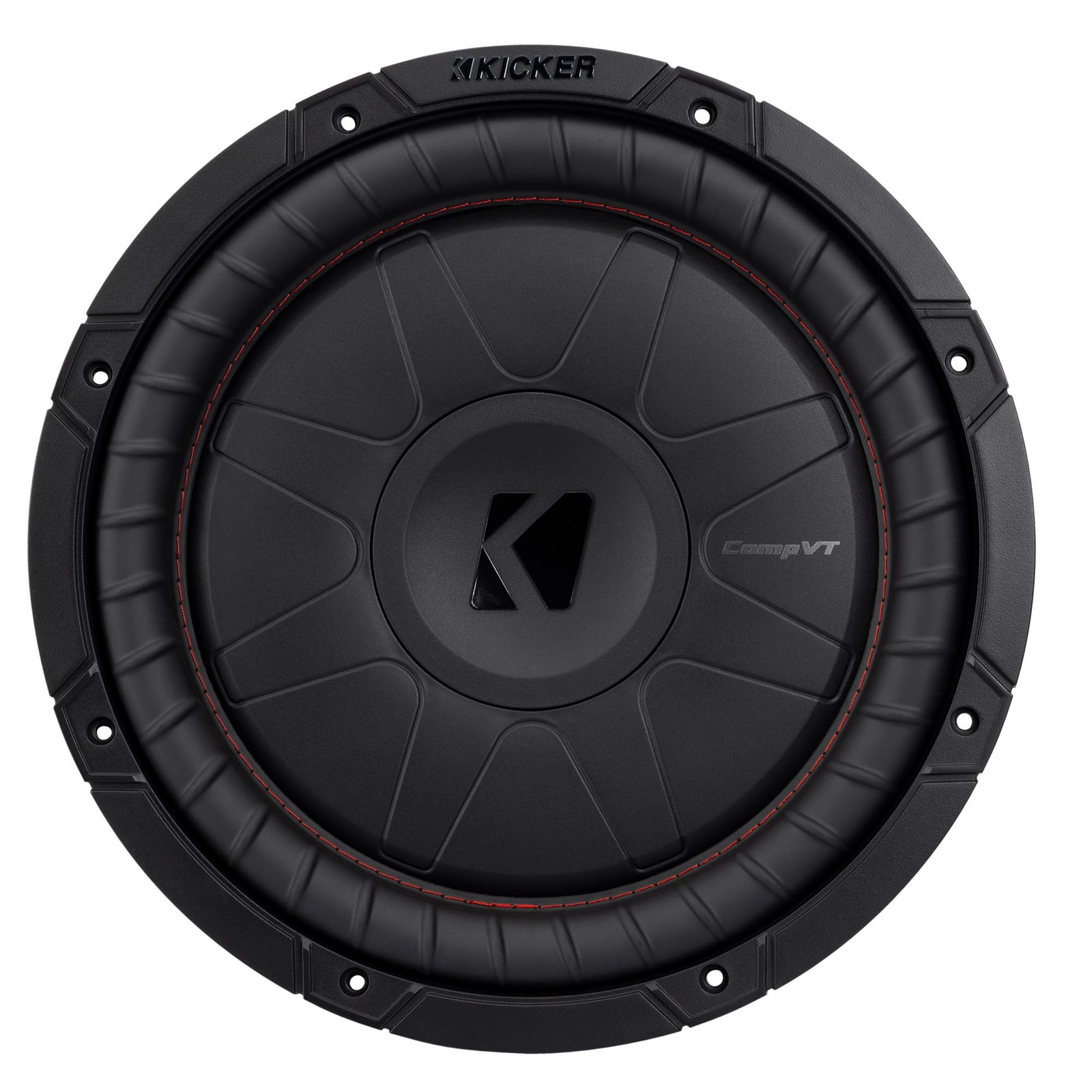 Kicker 52CVT12 CompVT 12-Inch (300mm) Subwoofer, 4-Ohm w/ Speaker Wire Bundle
