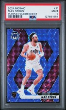 2024 PANINI MOSAIC PURPLE FLUORESCENT #11 MAX STRUS 130/249 PSA 9