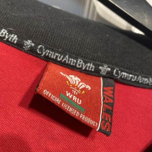 Wales Rugby WRU Mens Black Polo Shirt Official Merchandise Size XL - Picture 3 of 6