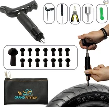 22 Pcs Tire Puncture Repair Kit with Multi-Functional Folding Plier Compatible